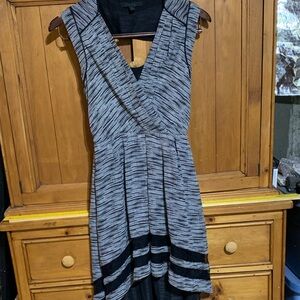Aryn K Black and white Midi Dress
